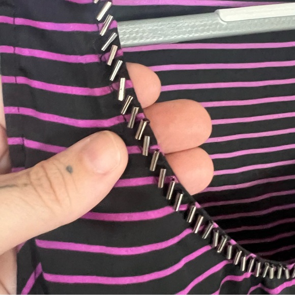 New York & Company Purple Striped Tank Top‎ - Picture 4 of 8